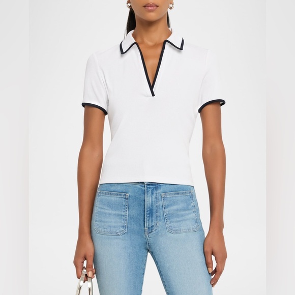 Veronica Beard Kearney Short-Sleeve Polo Tee
